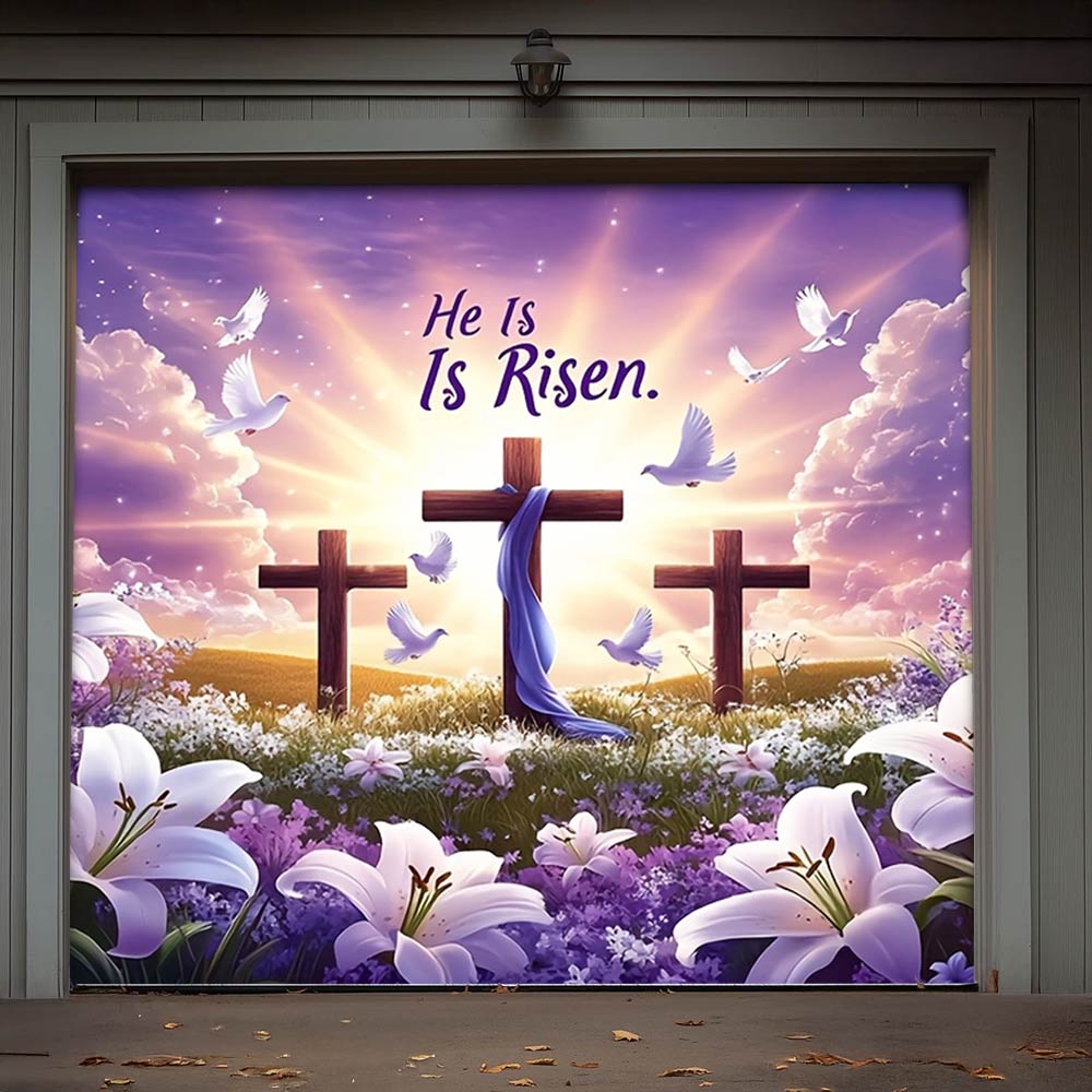 Lorva Garage Door Banner Decoration He Is Risen