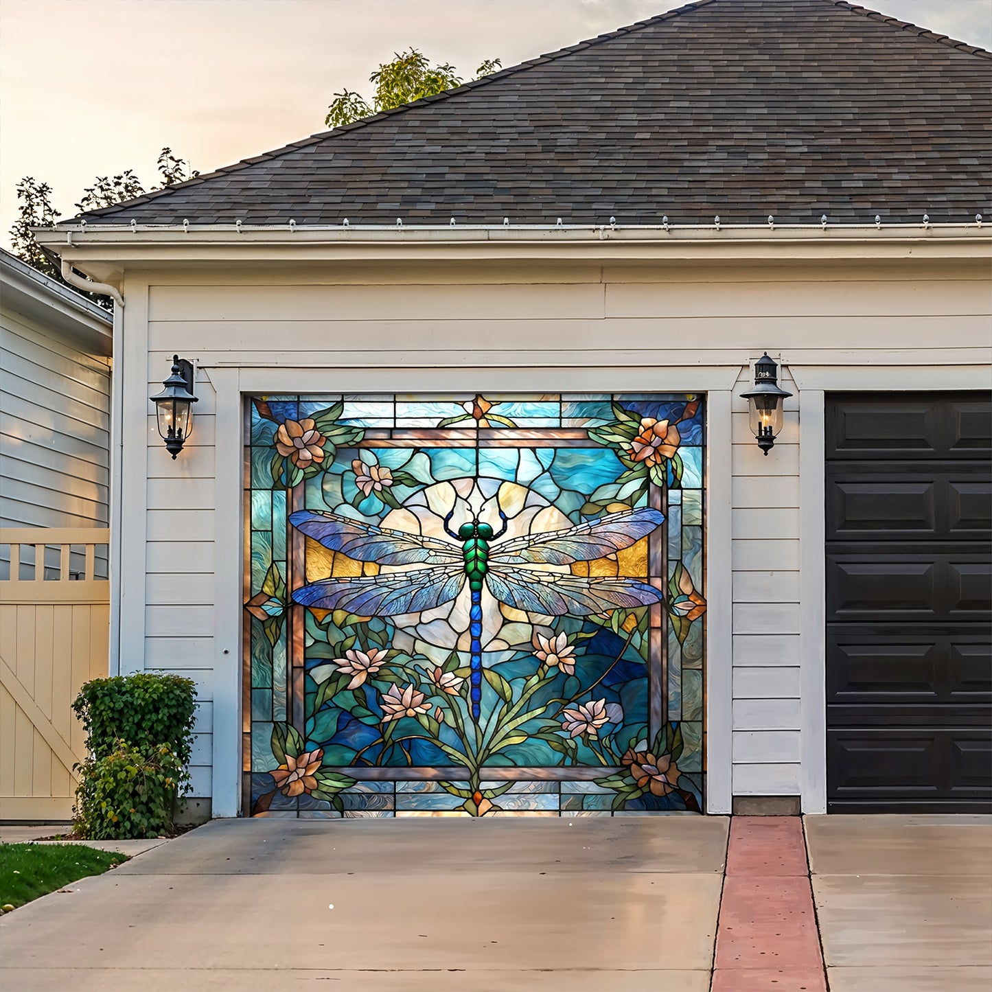 Lorva Dragonfly Garage Door Banner Decoration Mysterious Nature