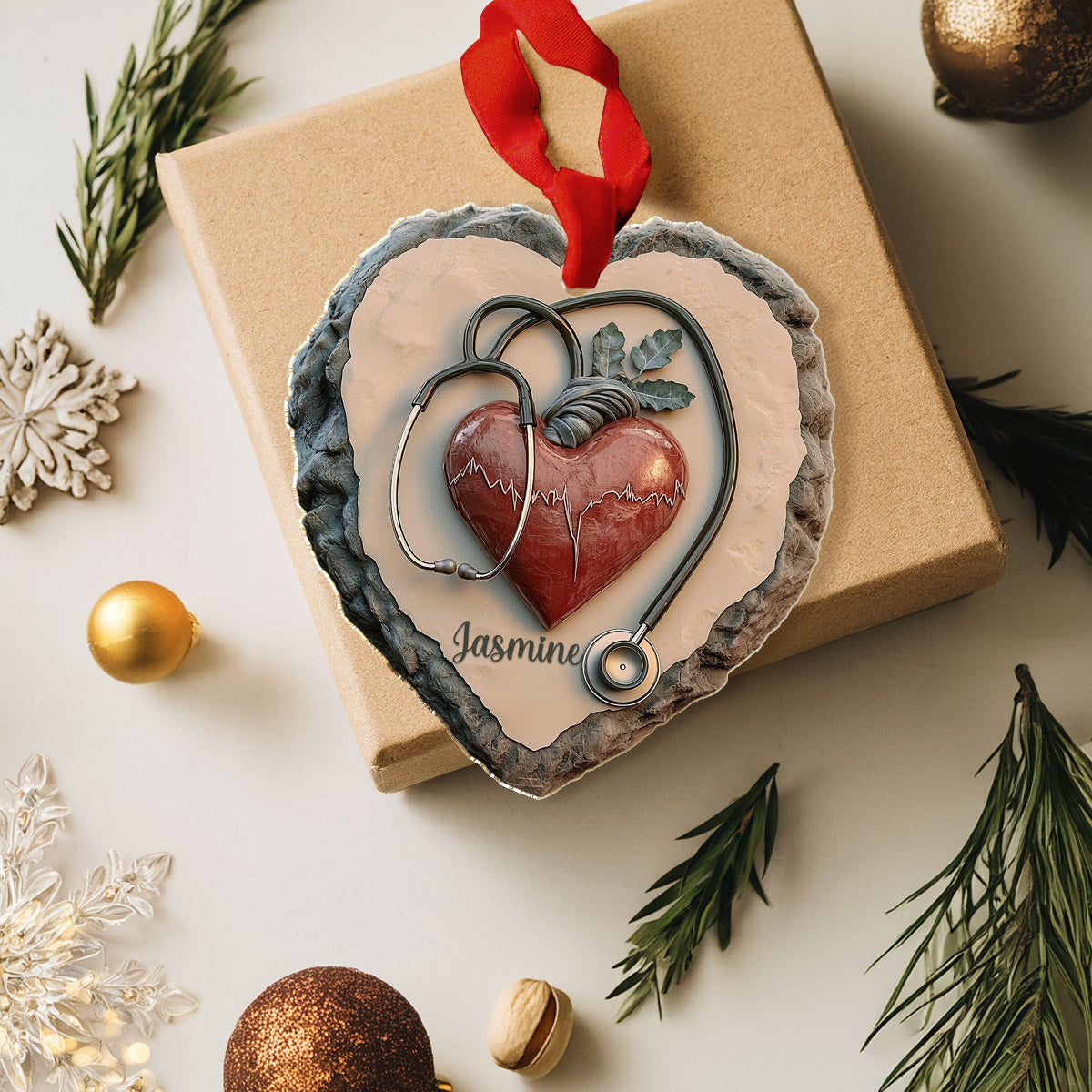 Lorva Nurse 2D Acrylic Ornament Heartbeat of Care
