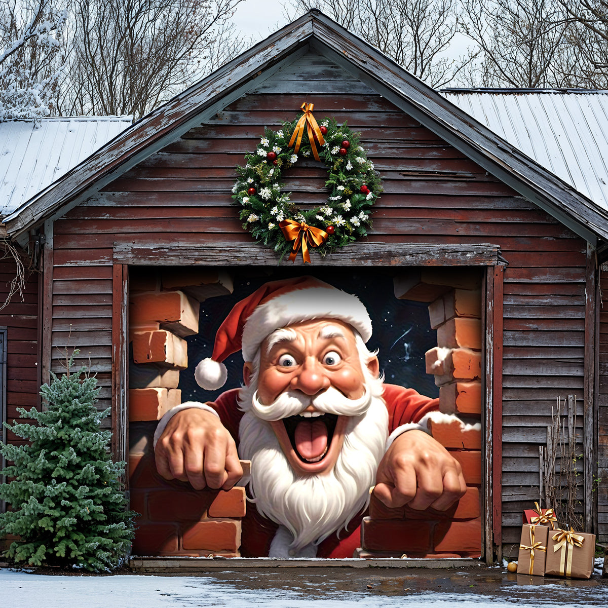 Lorva Christmas Garage Door Banner Decoration Hello