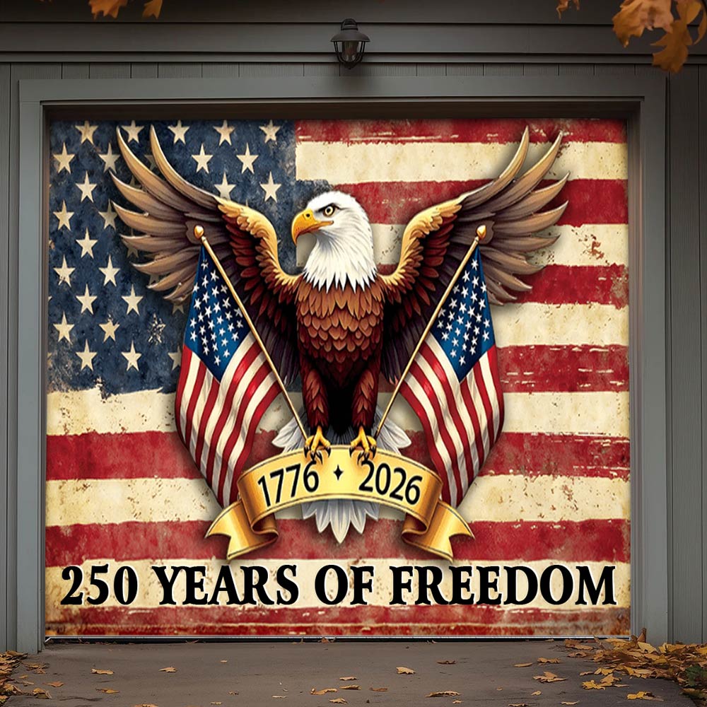 Lorva Garage Door Banner Decoration 250 Years Of Freedom