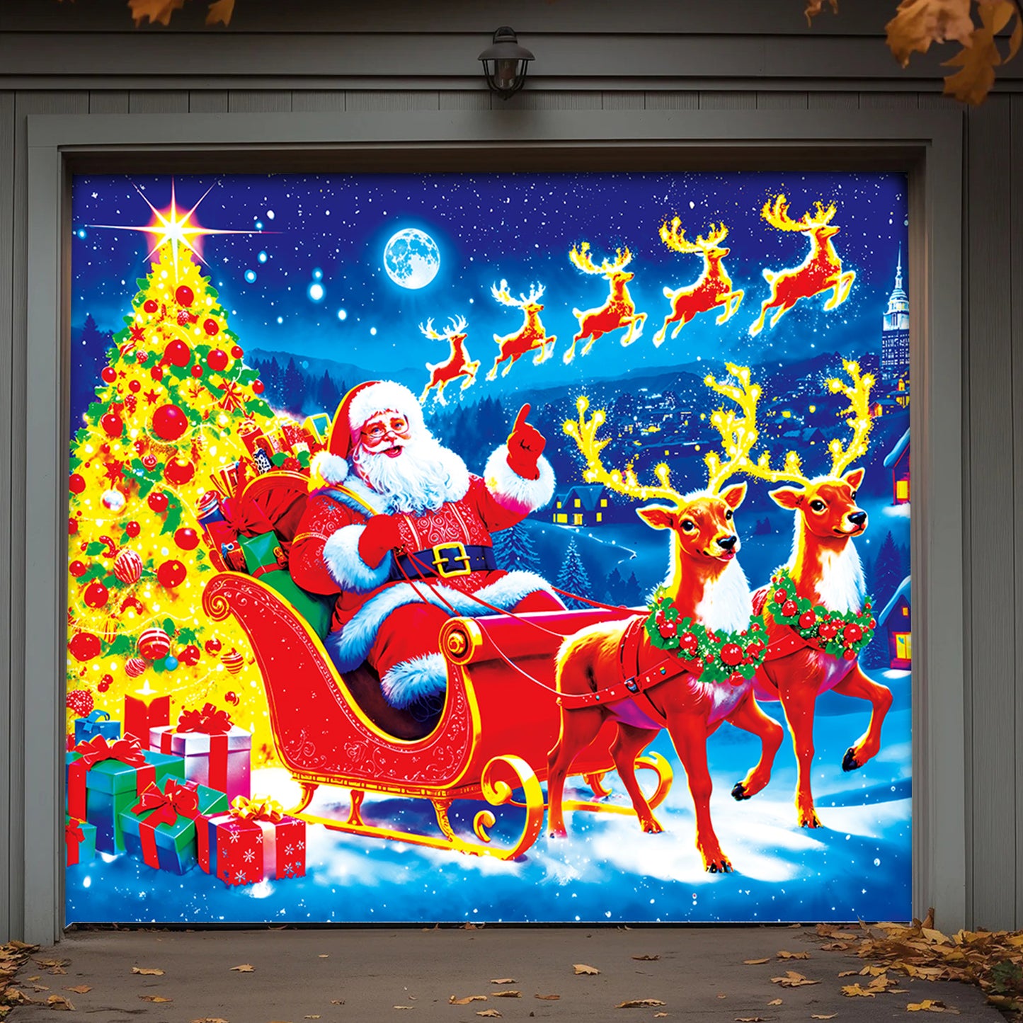 Lorva Christmas Garage Door Banner Decoration Merry Christmas