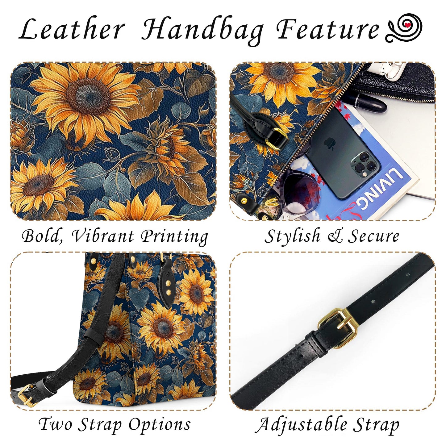 Lorva Leather Bag Rustic Sunflower
