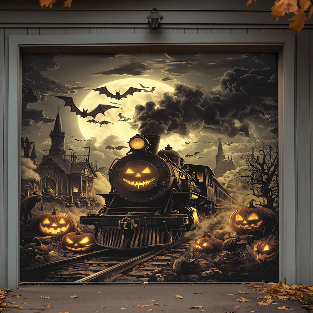 Lorva Halloween Garage Door Banner Decoration Pumpkin Express Halloween