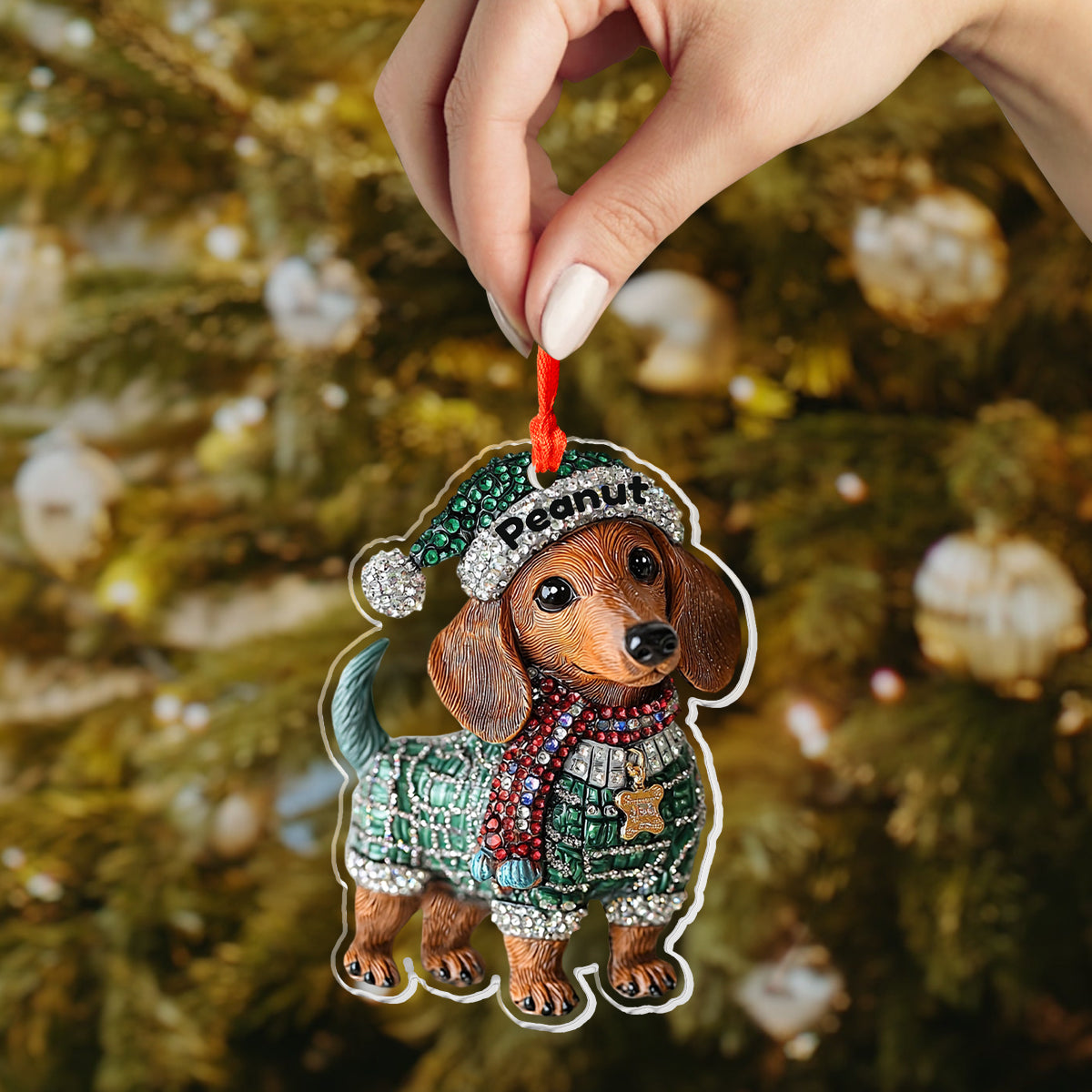 Lorva Dachshund Personalized 2D Acrylic Ornament Cute