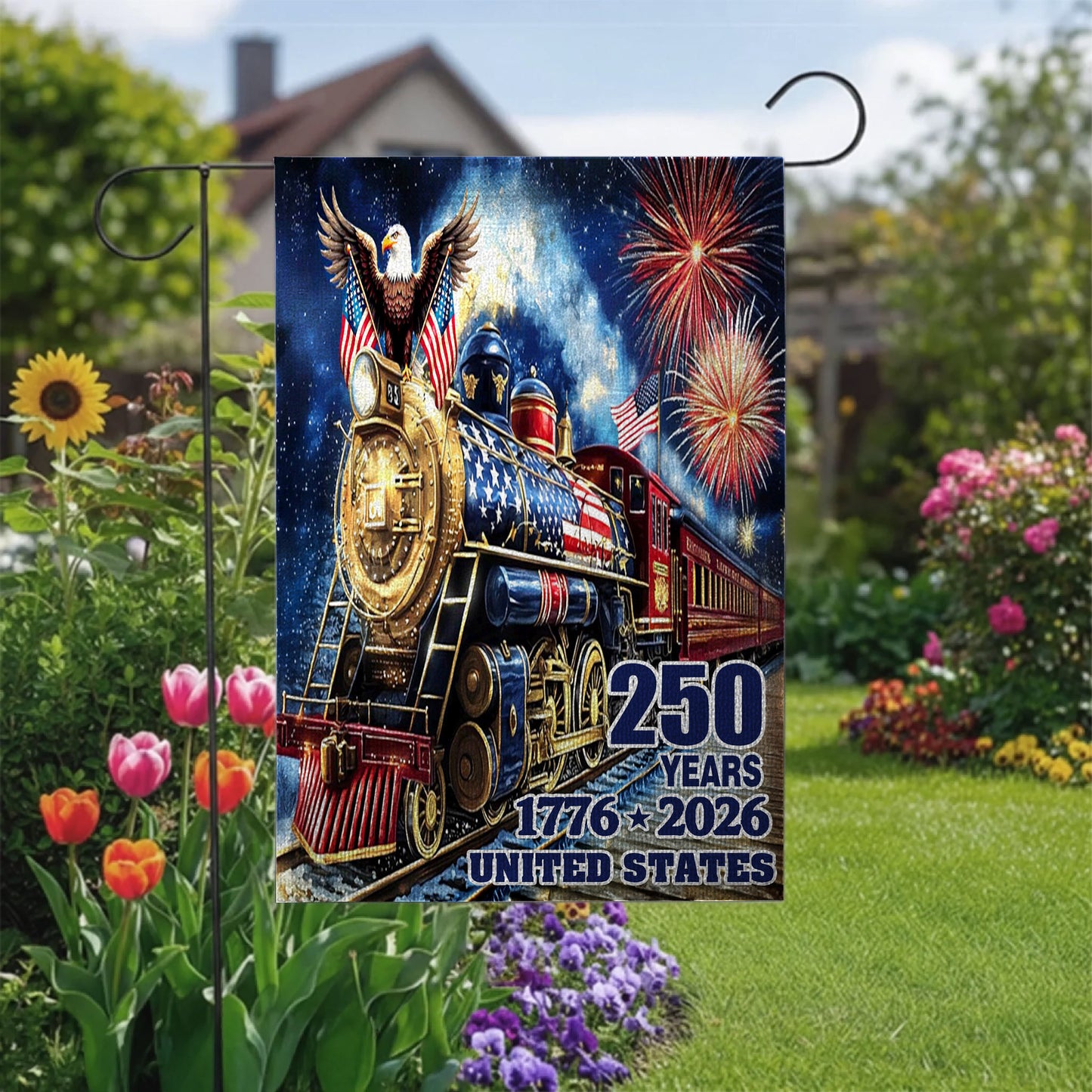 Lorva Garden America Flag Eagle Of The Rails