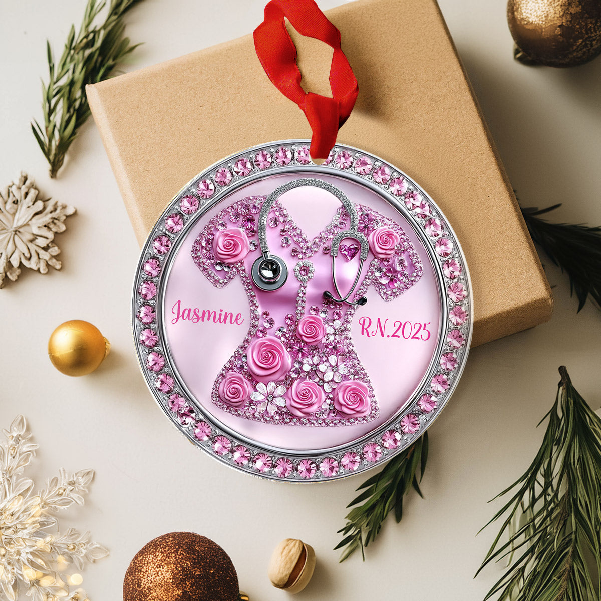 Lorva Nurse 2D Acrylic Ornament Personalized Sparkling