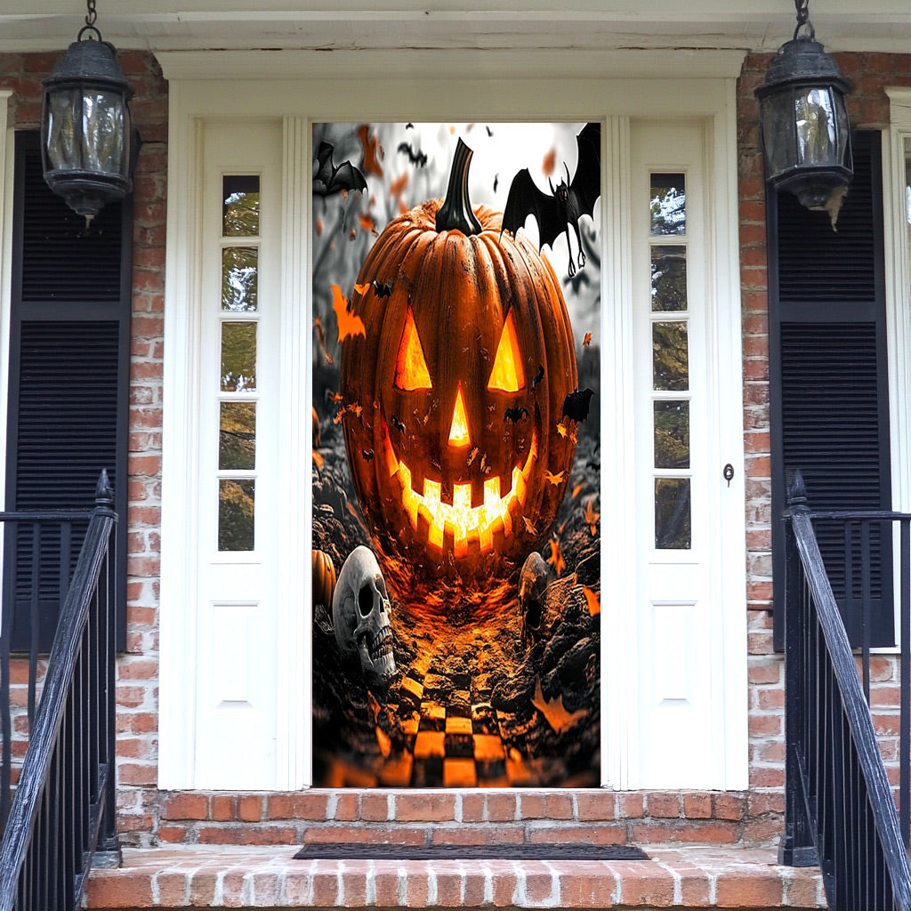 Lorva Halloween Door Cover Grinning Jack Halloween