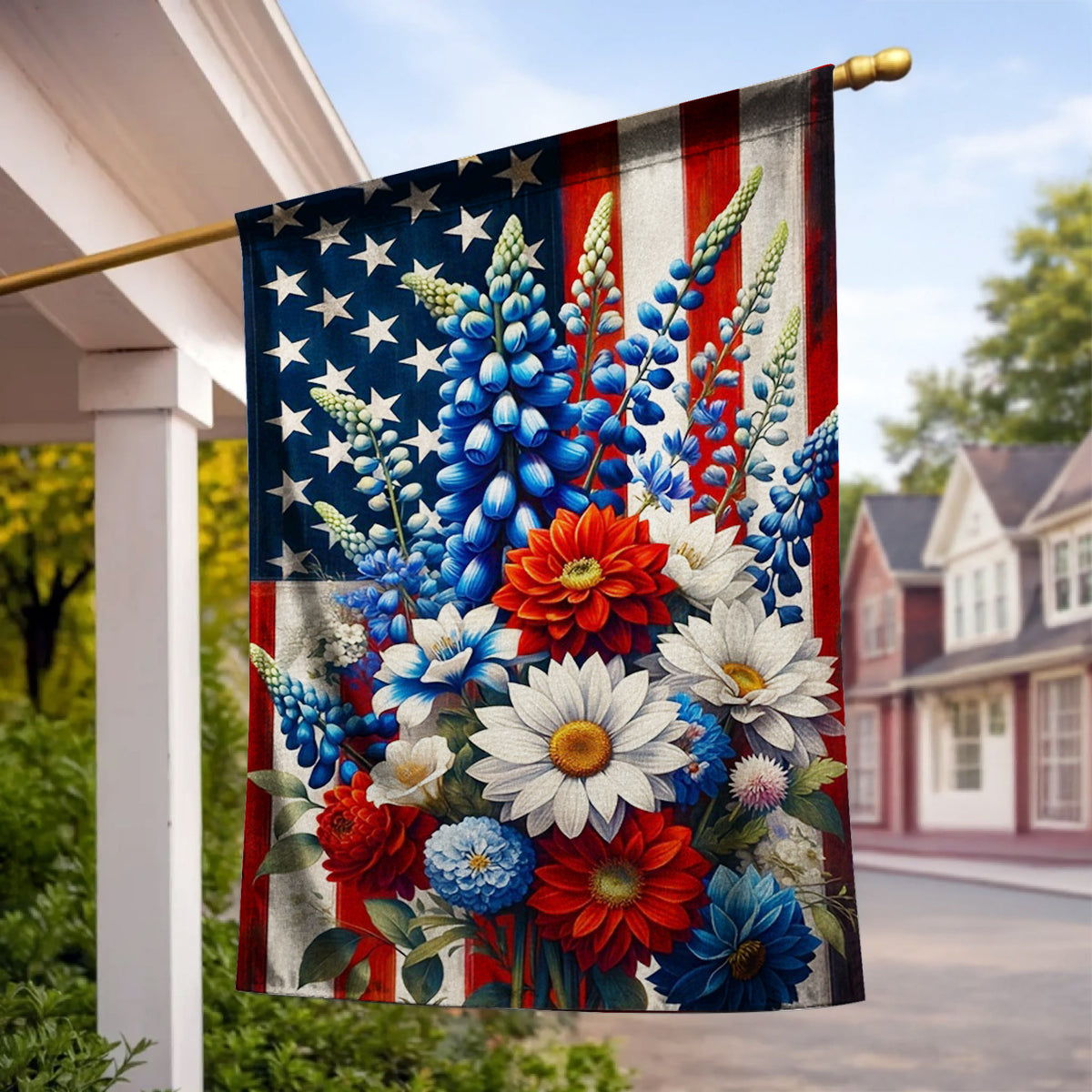 Lorva Garden America Flag Gorgeous Flowers