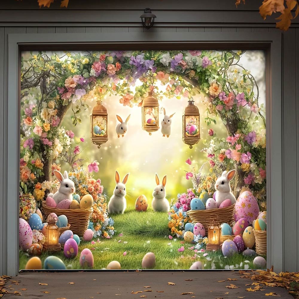 Lorva Garage Door Banner Decoration Happy Easter