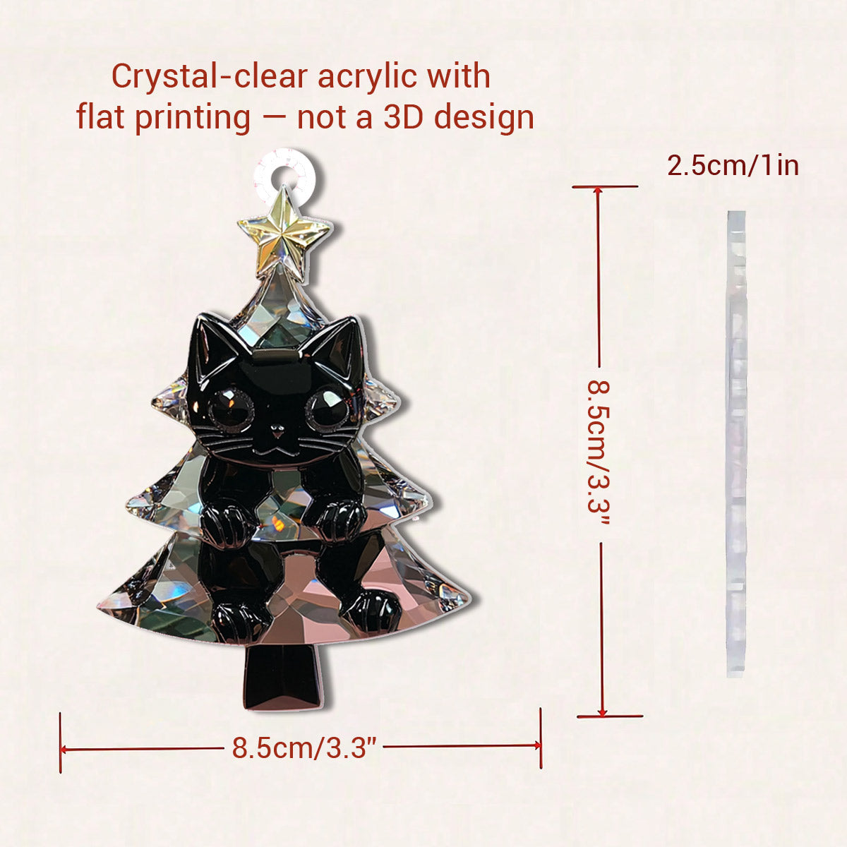 Lorva Cat 2D Acrylic Ornament Celestial Catmas Tree