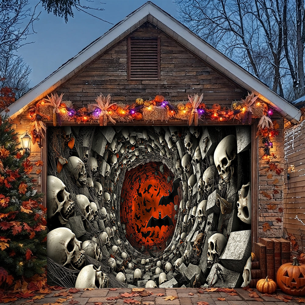 Lorva Halloween Garage Door Banner Decoration Tunnel of the Dead