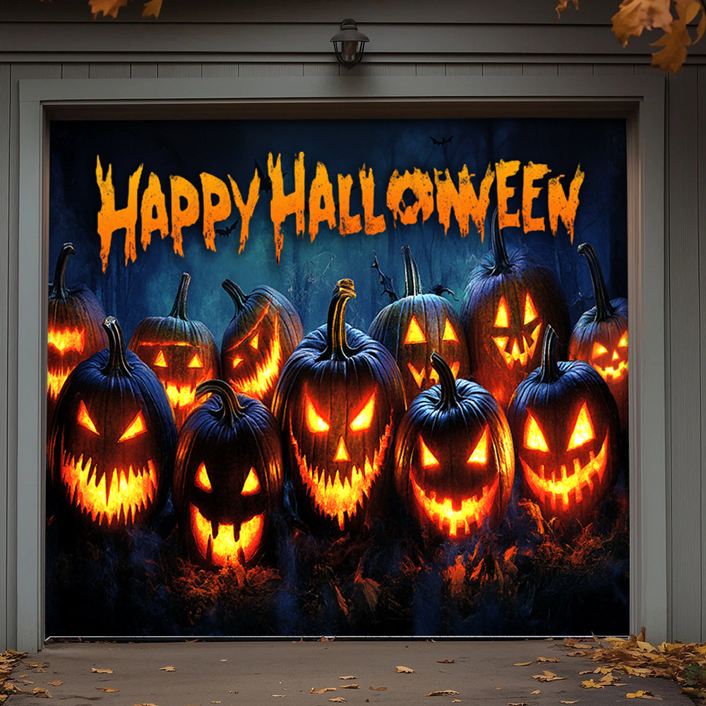 Lorva Halloween Garage Door Banner Decoration Nightmare Pumpkins Monster