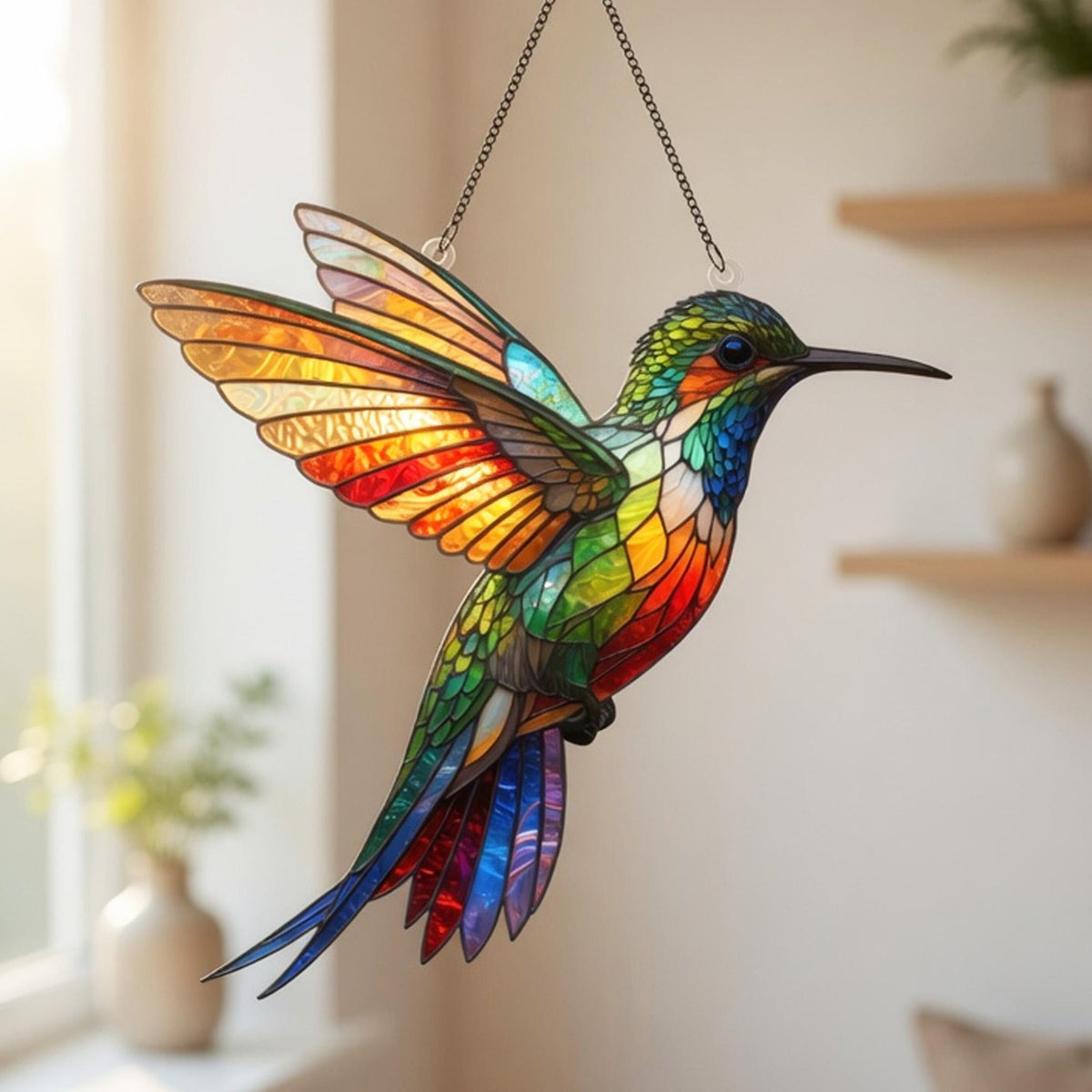 Lorva Hummingbird Suncatcher Vibrant Hummingbird