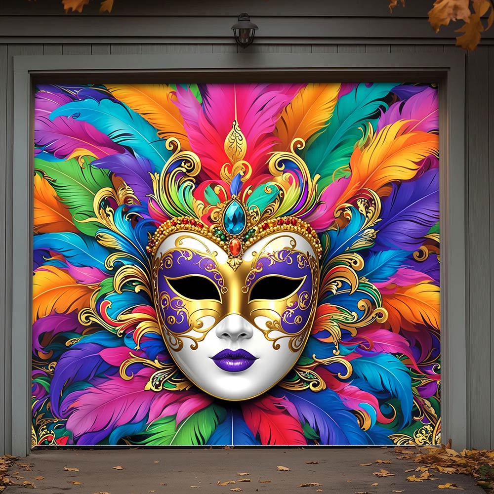 Lorva Garage Door Banner Decoration Radiant Carnival King
