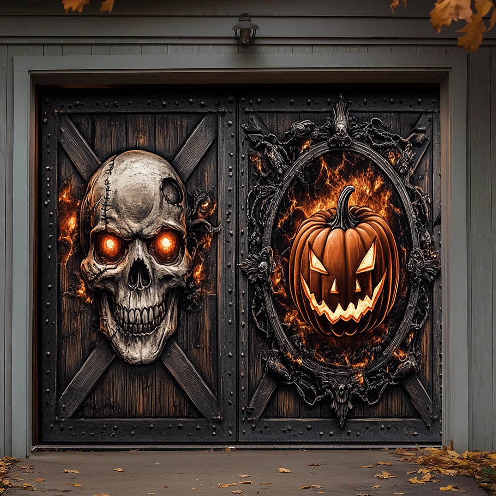 Lorva Halloween Garage Door Banner Decoration The Haunted Gate