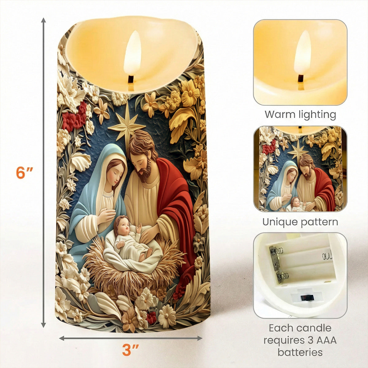 Lorva LED Candle Sacred Christmas