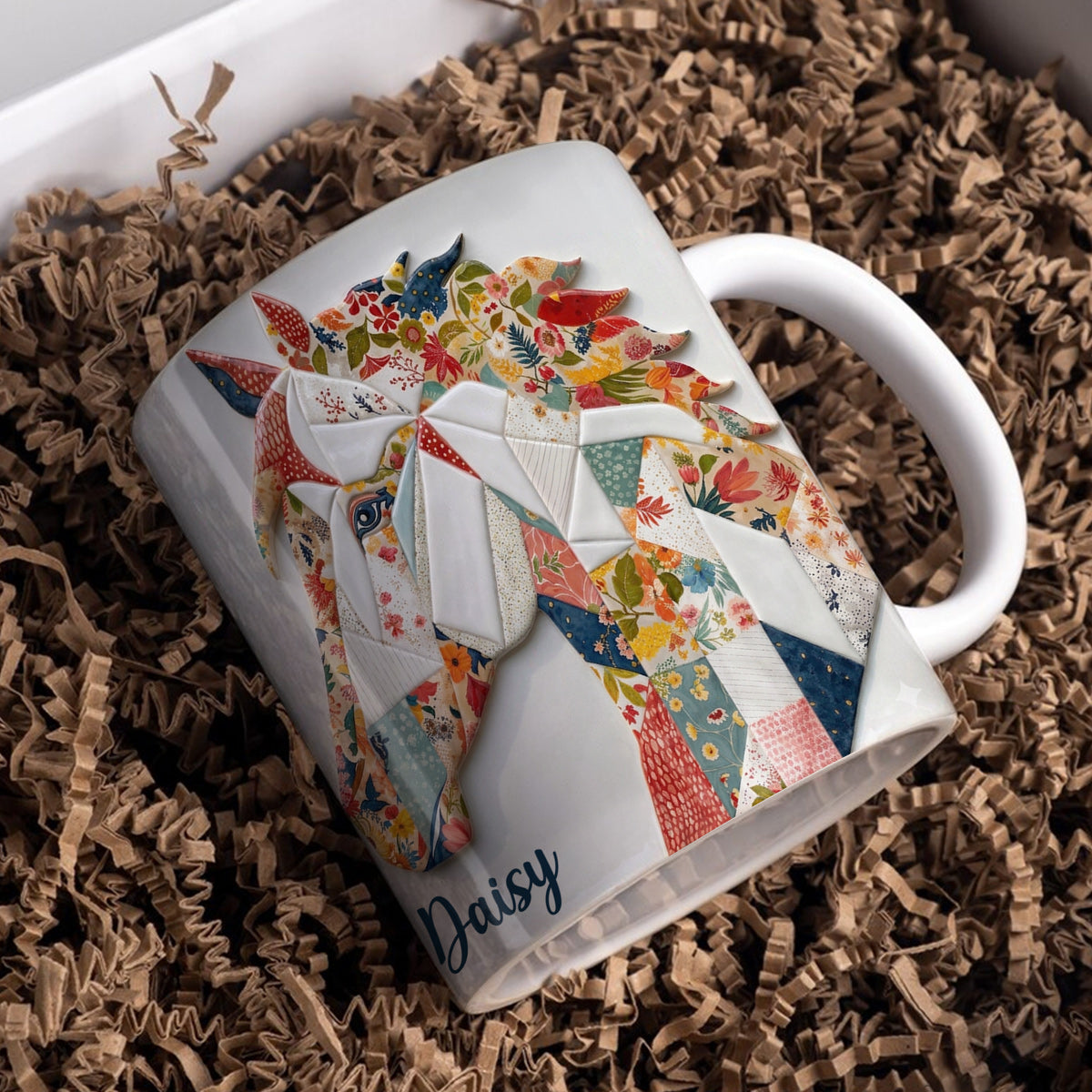 Lorva Personalized Mug Charming Floral Horse
