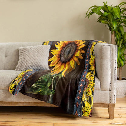 Lorva Sunflower Fleece Blanket Faith Hope