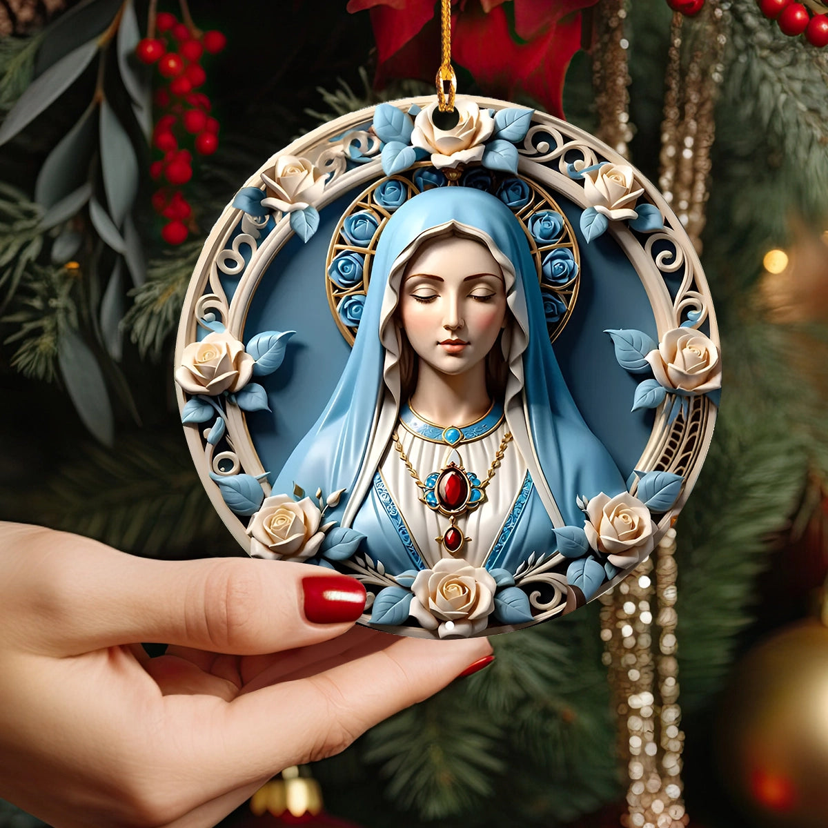 Lorva 2D Acrylic Ornament Blessed Virgin Mary