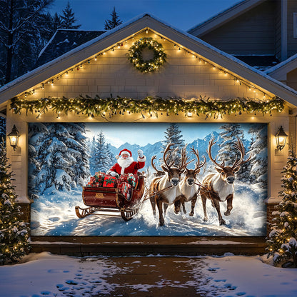 Lorva Christmas Garage Door Banner Decoration Joyful