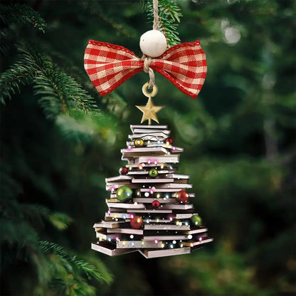 Lorva Reading Acrylic Ornament Book Christmas Tree