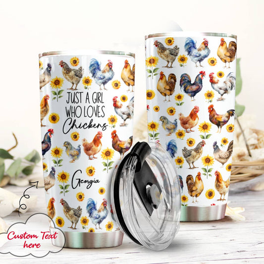 Lorva Chicken 20 Oz Tumbler Personalized Just A Girl Who Loves Chickens