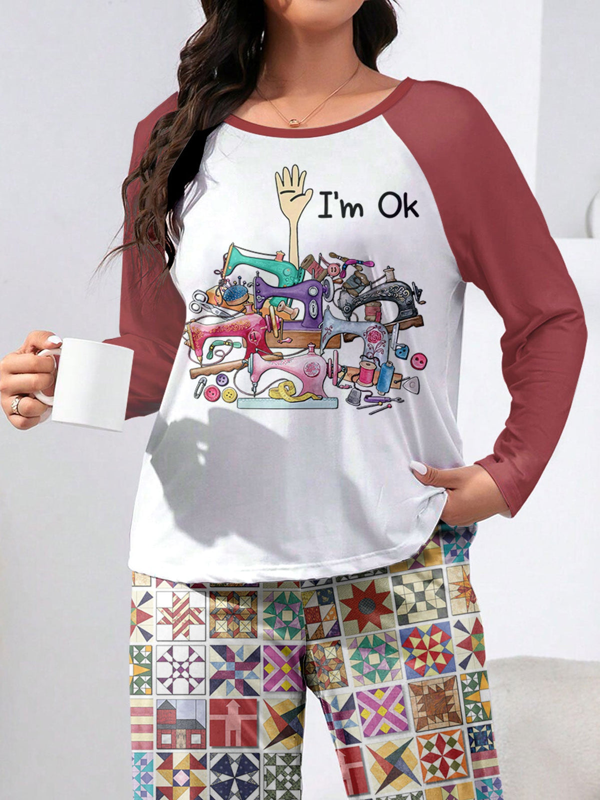 Lorva Raglan Lounge Pajamas I'm OK