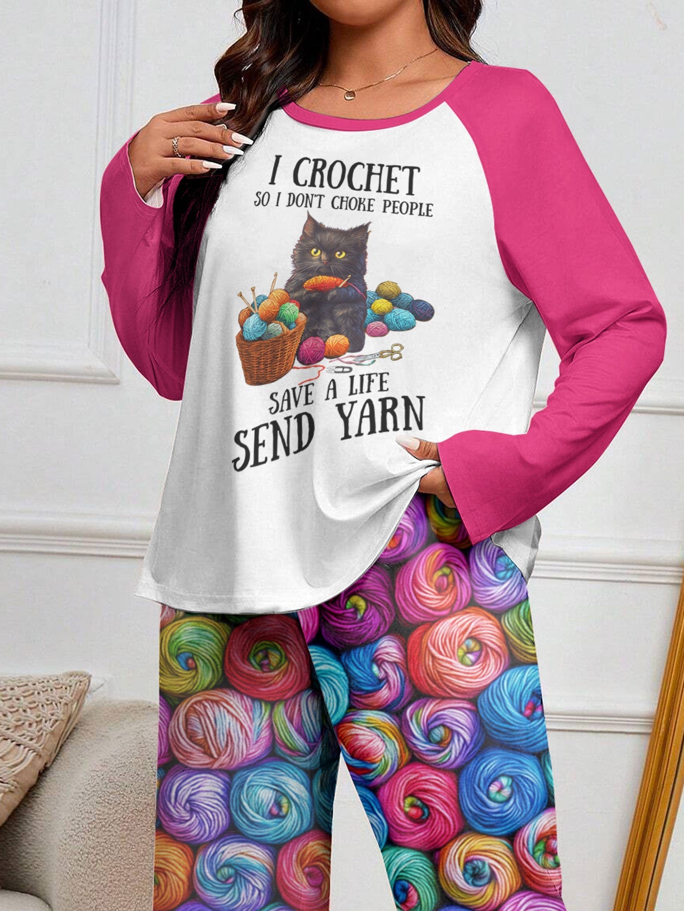 Lorva Raglan Lounge Pajamas I Crochet So I Don't Choke People