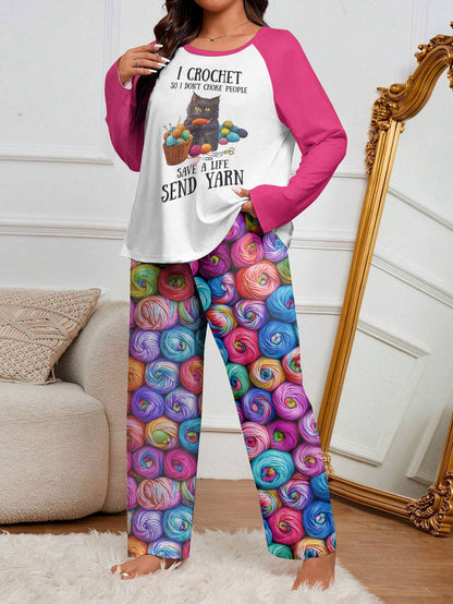 Lorva Raglan Lounge Pajamas I Crochet So I Don't Choke People