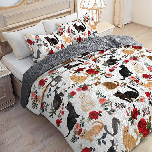 Lorva All Season Quilt 3-Piece Set Rose Catmom Lovely
