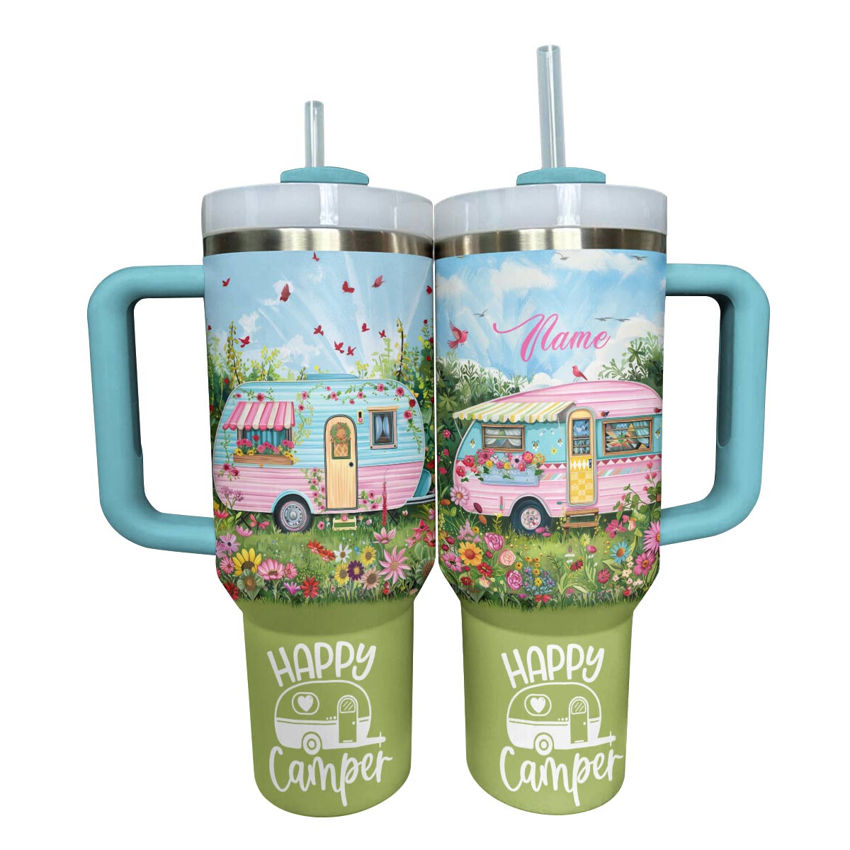 Lorva Personalized Tumbler Happy Camper