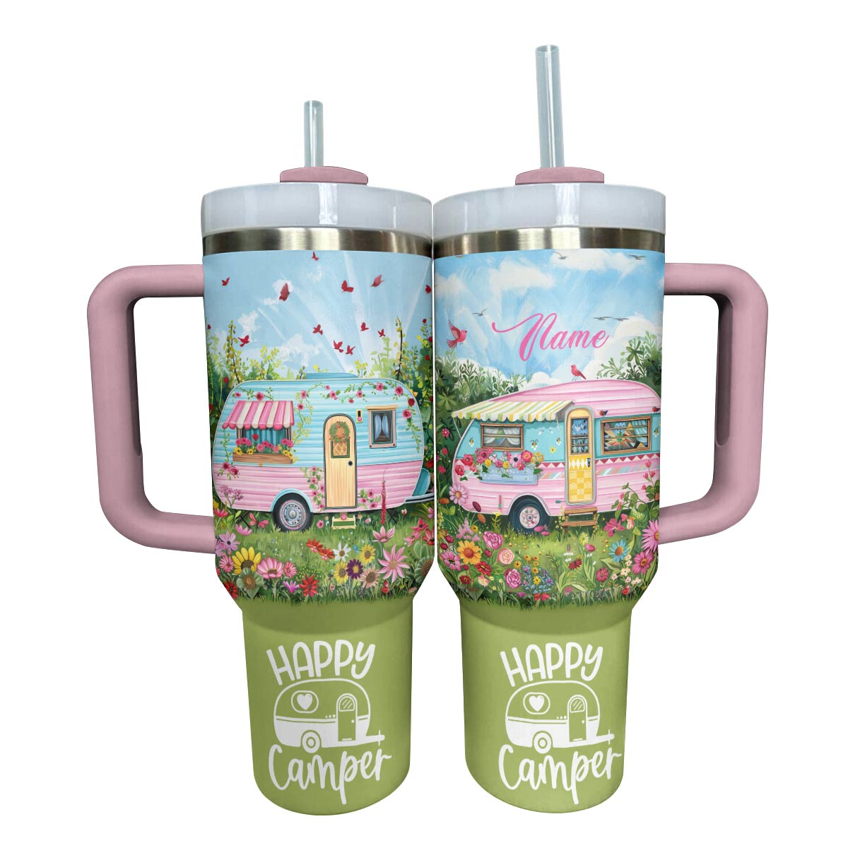 Lorva Personalized Tumbler Happy Camper
