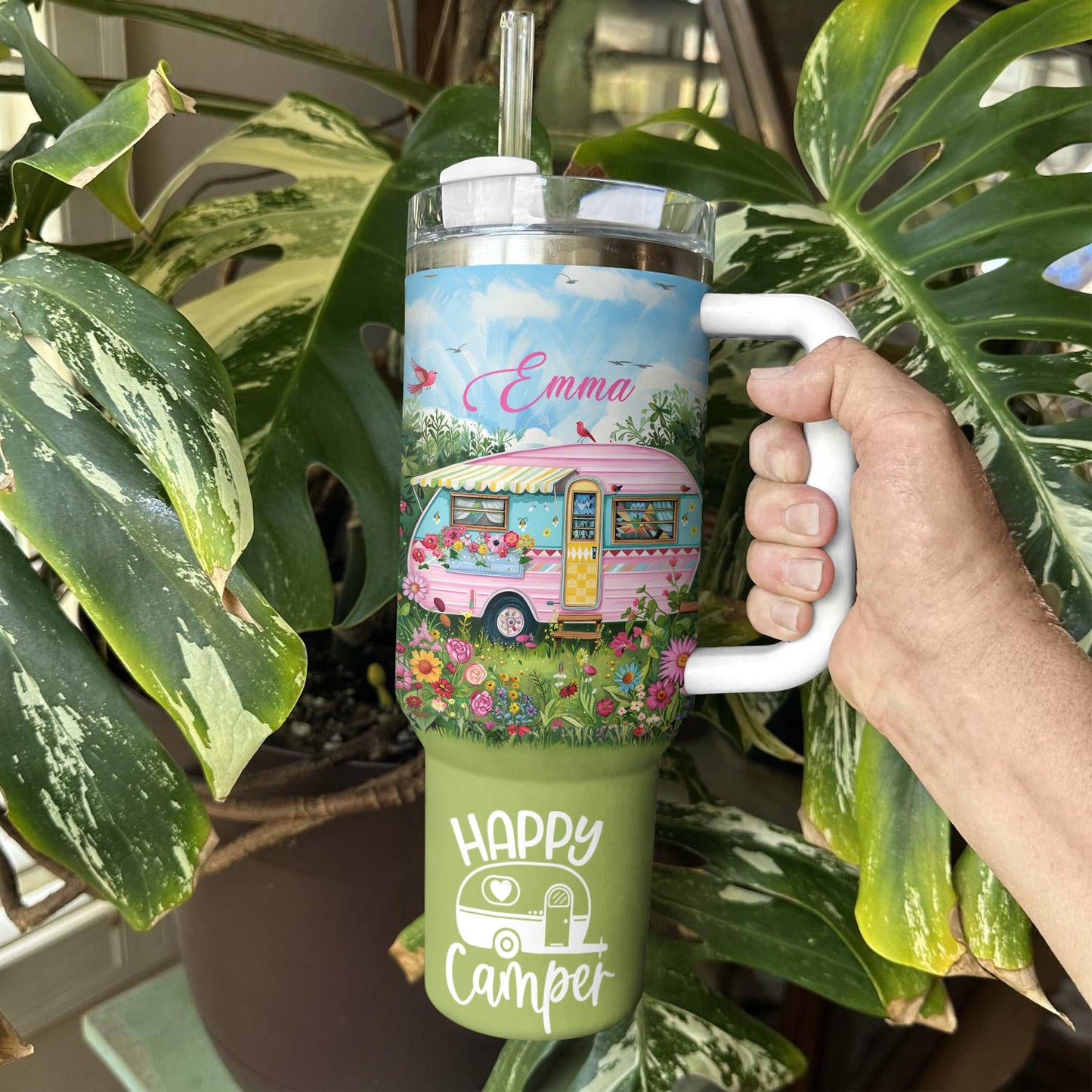 Lorva Personalized Tumbler Happy Camper