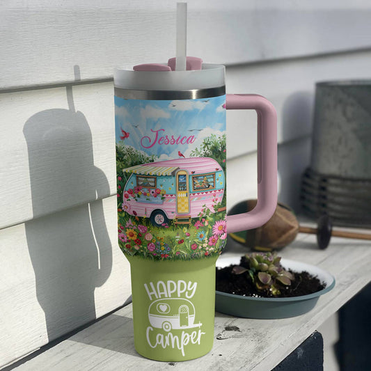 Lorva Personalized Tumbler Happy Camper