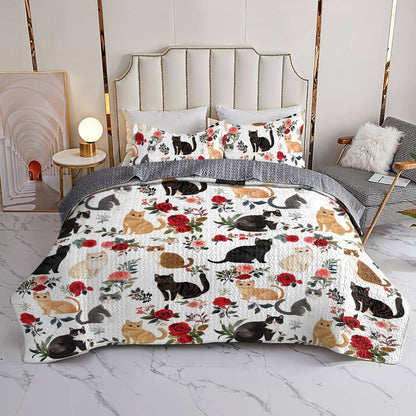 Lorva All Season Quilt 3-Piece Set Rose Catmom Lovely