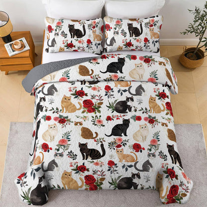 Lorva All Season Quilt 3-Piece Set Rose Catmom Lovely