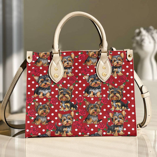 Lorva Leather Bag Rosy Yorkie Charm