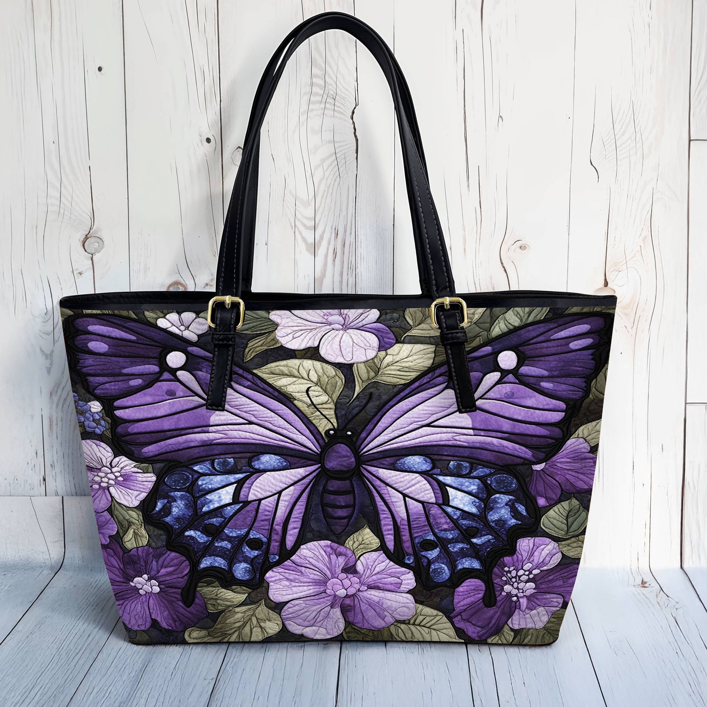 Lorva Butterfly Leather Tote Bag Velvet Flight