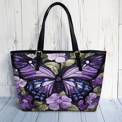 Lorva Butterfly Leather Tote Bag Velvet Flight