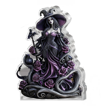 Witch Custom Shaped 2D Print Acrylic Plaque Gorgeous Roses Witch