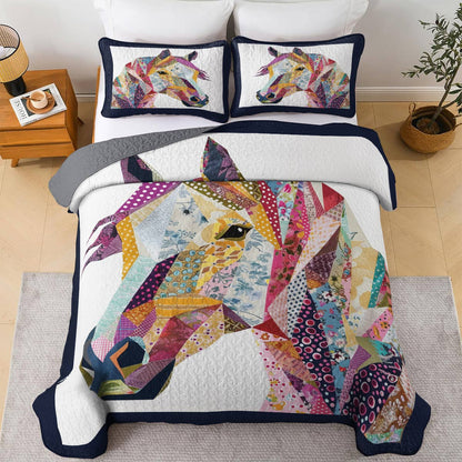 Lorva Horse All Season Quilt 3-Piece Set Horse Harmony