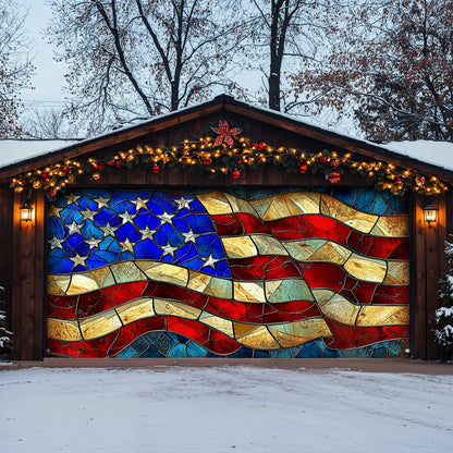 Lorva Patriotic Garage Door Banner Decoration American Flag