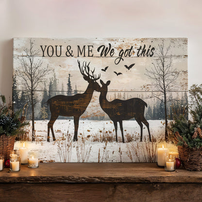 Lorva Wooden-Framed Canvas Wall You And Me We Got This
