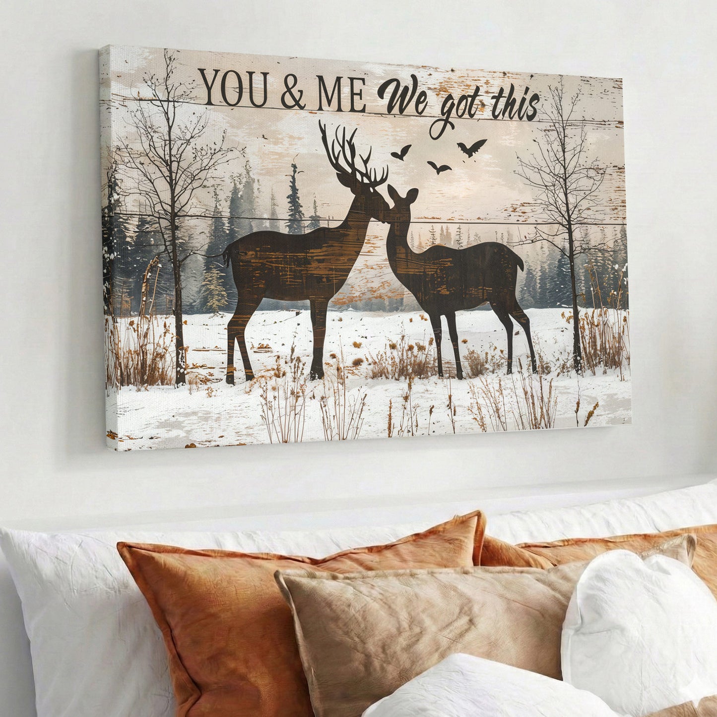 Lorva Wooden-Framed Canvas Wall You And Me We Got This