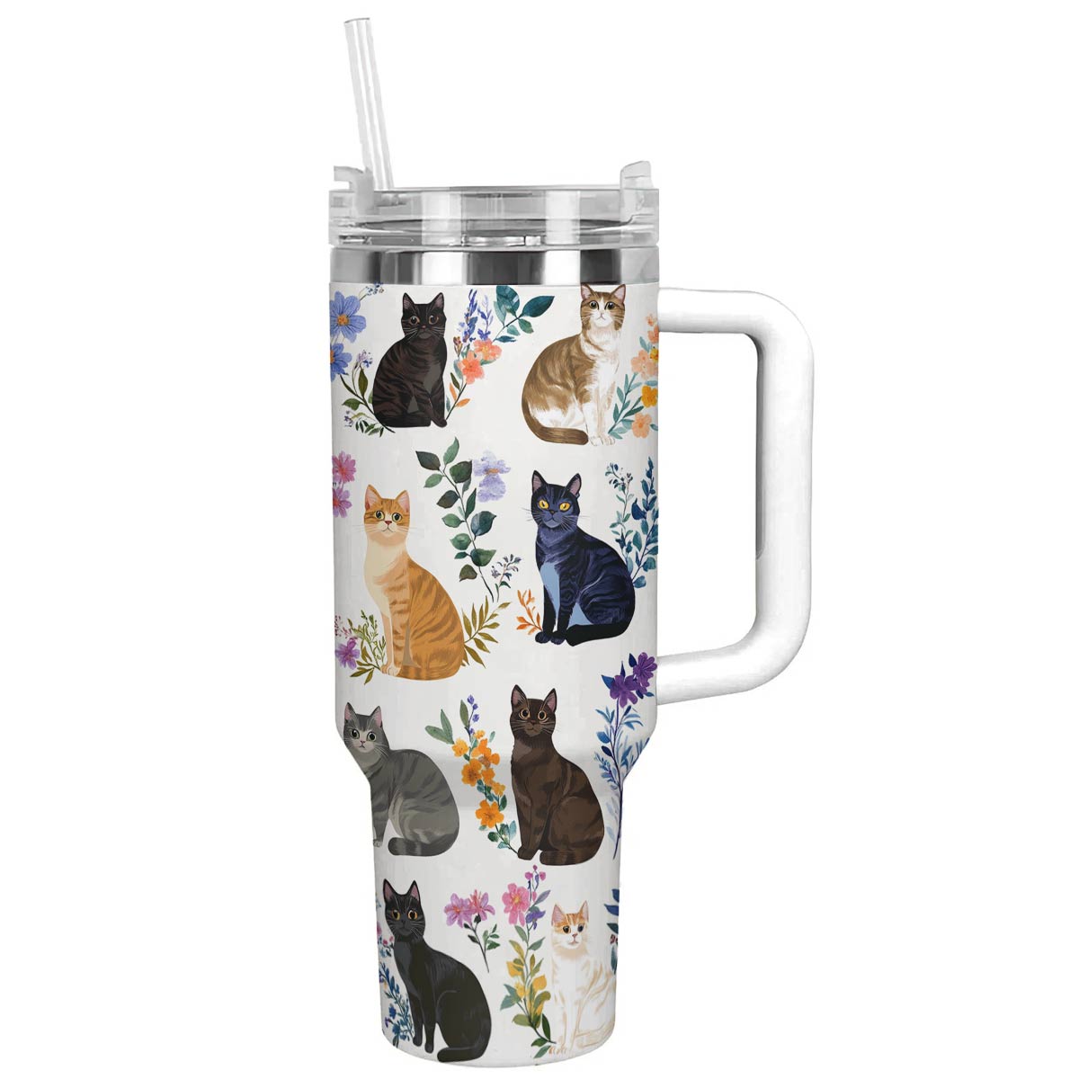 Lorva Tumbler Charming Floral Cats