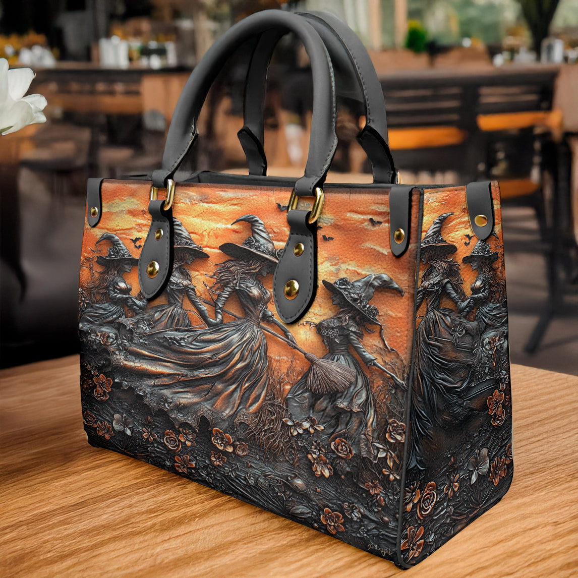 Witch Lorva Leather Bag Floral Sunset