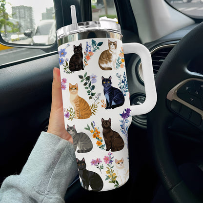 Lorva Tumbler Charming Floral Cats