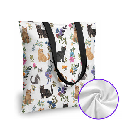 Lorva Tote Bag Cute Floral Cats