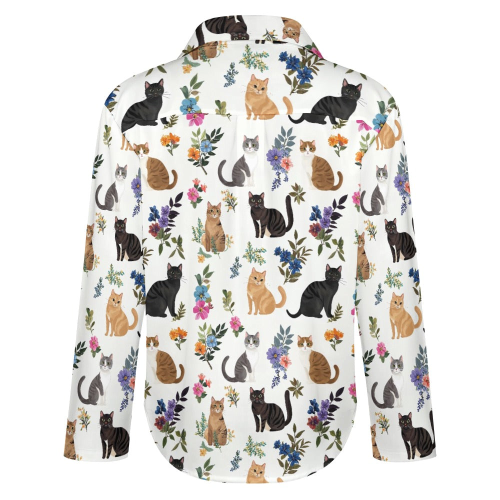 Lorva Cat shirt Cute Floral Cats